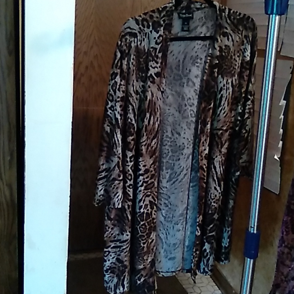 Maggie Barnes Animal Print 3X Dress Jacket